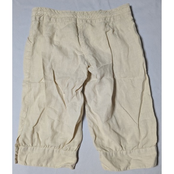 GUESS JEANS Linen Bermuda Shorts Natural Beige - Women Small - Picture 4 of 16